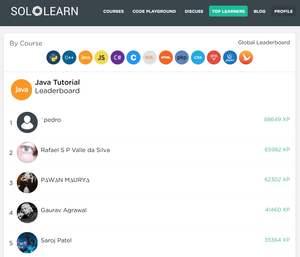 soloLearnLeaderBoard